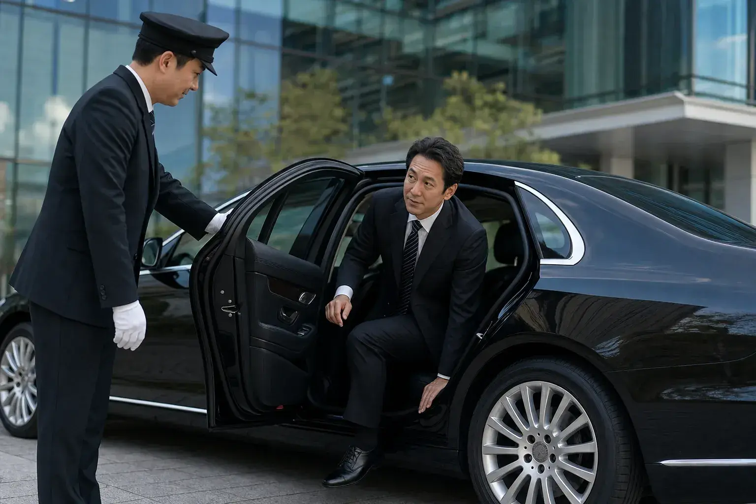 Door held, office tower