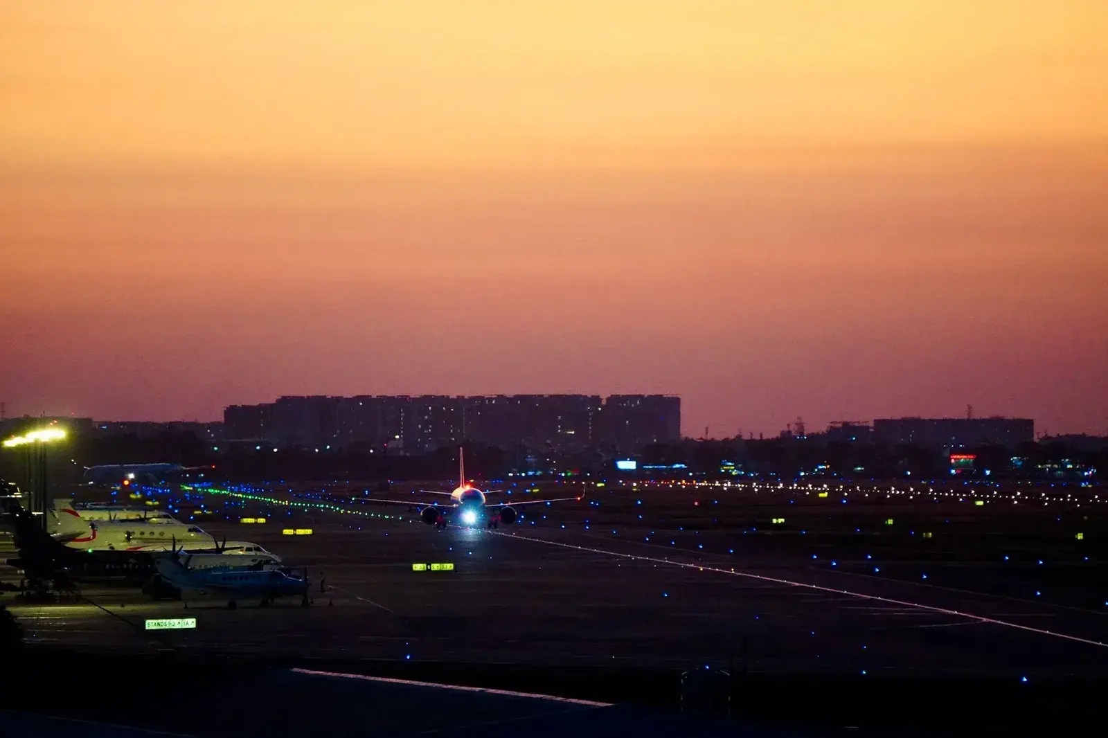 Oakland airport at dusk